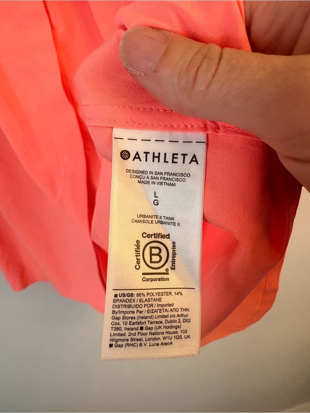 Athleta Urbanite Sleeveless Collared Button Up Blouse in Coral Sunset Glow Large - Picture 4 of 7